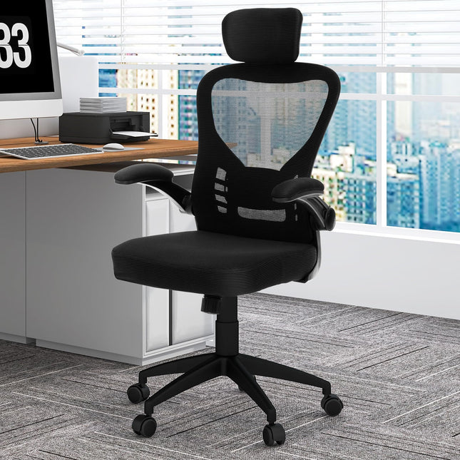 Dreamade Ergonomic Mesh Office Chair, Home Office Desk Chair with Adjustable Headrest and Lumbar Support