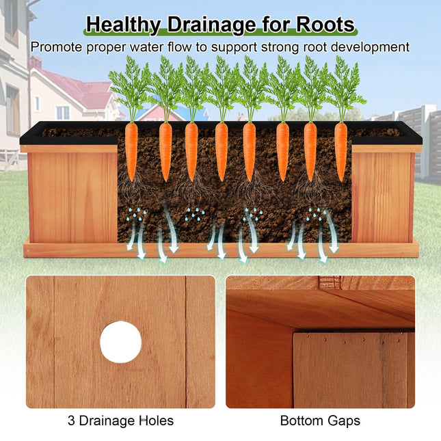 Dreamade Outdoor Raised Garden Bed Set of 1/2 (40” x 13” x 12”)
