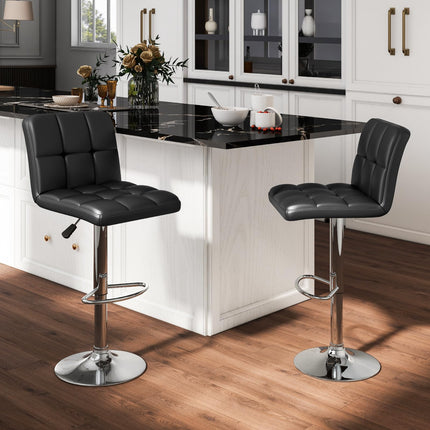 Dreamade Swivel Bar Stools Set of 2/4, Upholstered Counter Height Bar Chairs with Back