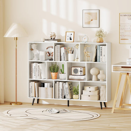 Dreamade 10 Cube Bookcase with 5 Metal Legs for Living Room