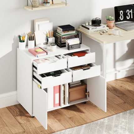 Dreamade Rolling Printer Stand with 2 Lockable Wheels