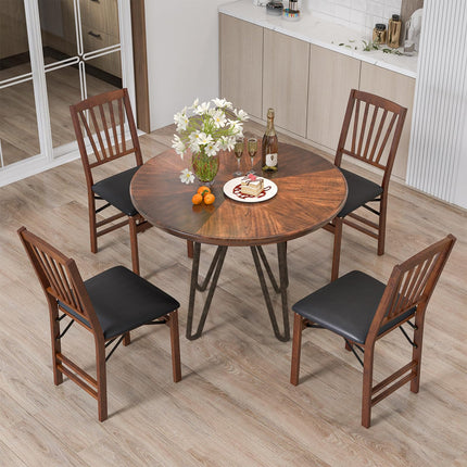 Dreamade Folding Dining Chairs Set | Foldable Wood Kitchen Chairs with Padded Seat (2/4)