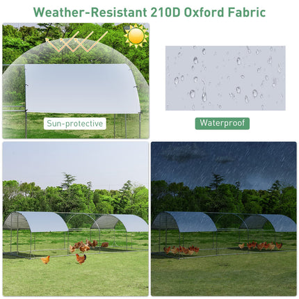Dreamade Large Metal Chicken Coop, Dome Shaped Poultry Cage Hen Run House Rabbits Habitat for Backyard Farm Outdoor