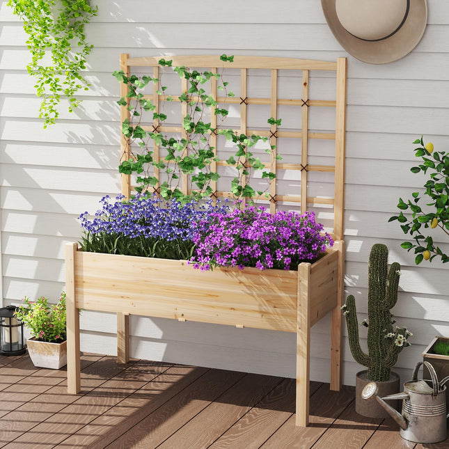 Dreamade Raised Garden Bed with Trellis