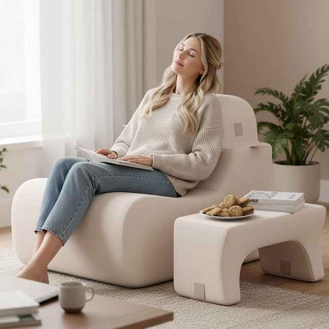 Dreamade Floor Chair for Adults, Lazy Sofa with Detachable Headrest