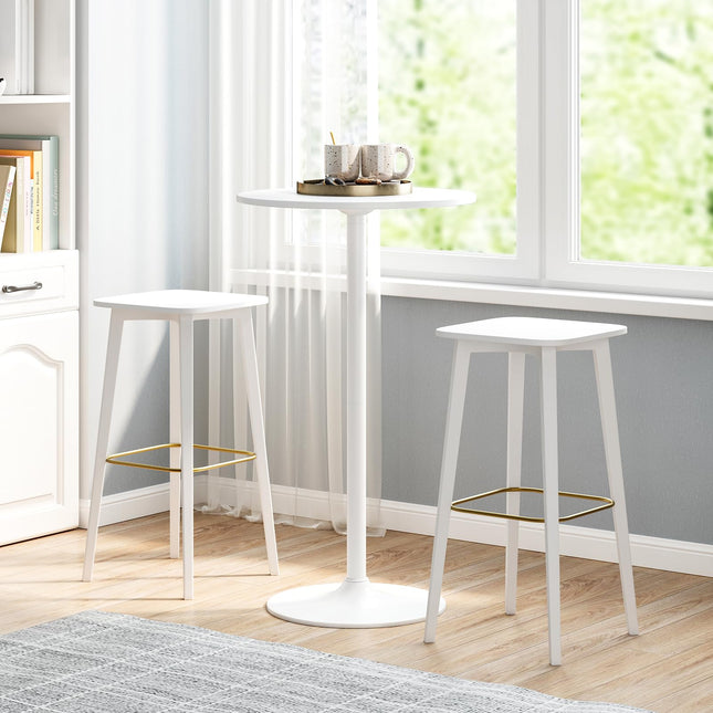 Dreamade Two-in-one Bar Table with Detachable Pole, Metal Base, 24" Round Top, 40"/22" Two Convertible Height