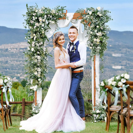 Dreamade 7FT Wood Garden Arbor Trellis for Ceremony Party