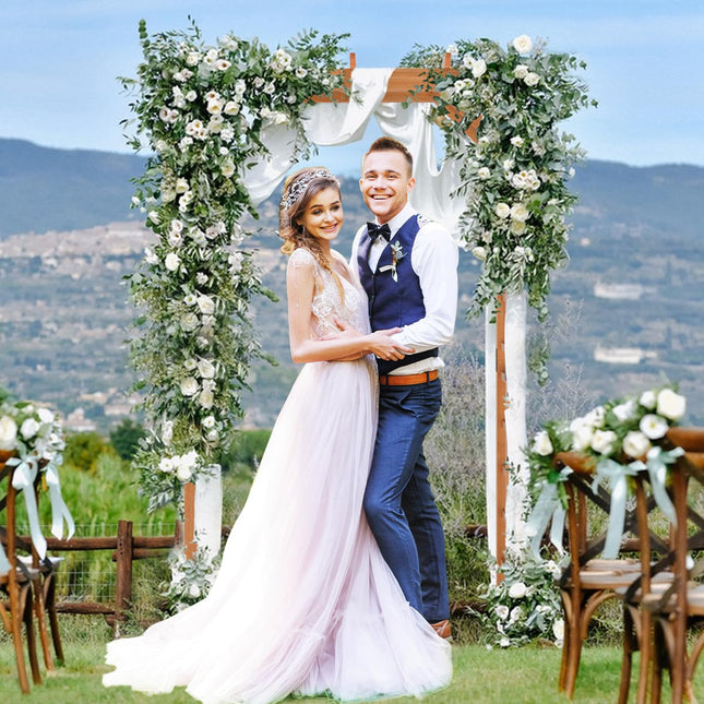 Dreamade 7FT Wood Garden Arbor Trellis for Ceremony Party
