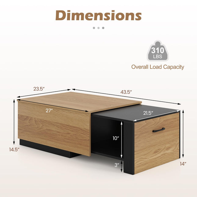 Dreamade Extendable Coffee Table for Living Room