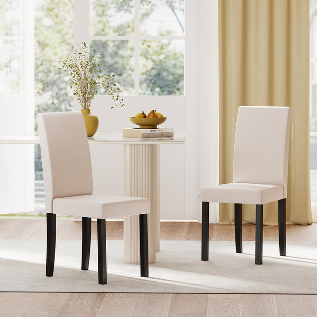 Dreamade Upholstered Dining Chair Set of 2/4 Mid Century Modern Fabric Kitchen Chairs with Thick Padded Seat