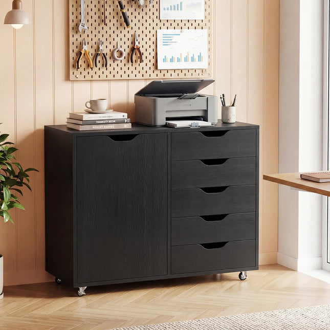 Dreamade 5-Drawer File Cabinet with Door (31" W x 16" D x 25.5")