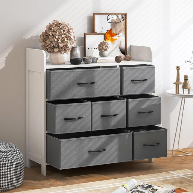 Dreamade Storage Cabinet with 7 Drawers & Open Shelf, Chest of Drawers, Console Table