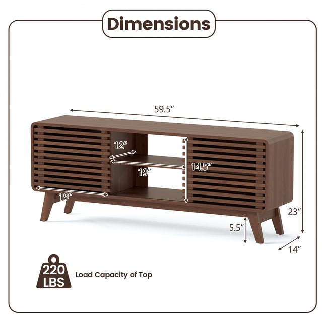 Dreamade TV Stand for 60/65 Inch TV | Mid-Century Modern Entertainment Center with Storage Cabinet