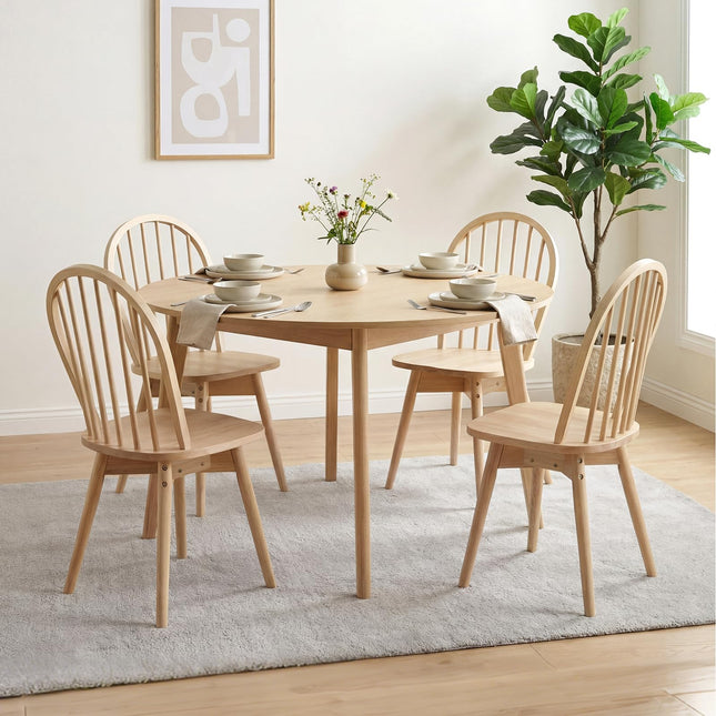 Dreamade Windsor Dining Chairs Set of 2/4 Farmhouse Swivel Kitchen Chairs with Spindle Back