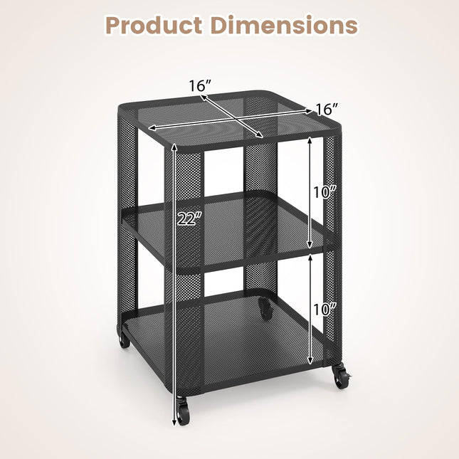 Dreamade 3-Tier End Table | Rolling Side Table w/Open Storage Shelves (1/2)