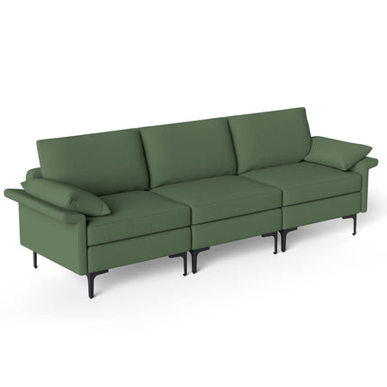 Dreamade 3-Seat Sectional Sofa Couch, 100.5" L Convertible Sleeper with USB Port & Outlet