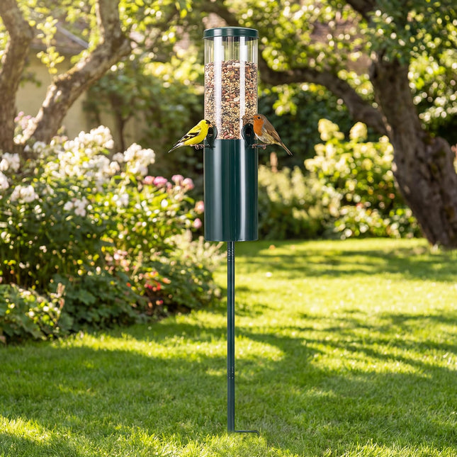 Dreamade 10 LBS Large Capacity Squirrel Proof Bird Feeder with Pole Mount and Baffle