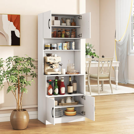 Dreamade 66" Kitchen Pantry Cabinet with Charging Station