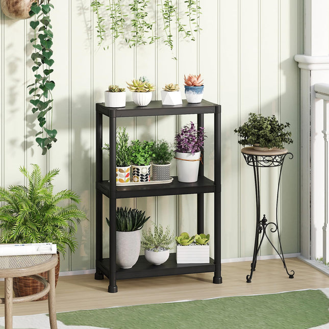 Dreamade 3-Tier Heavy-Duty Plastic Storage Shelves (24" x 12.5" x 37")