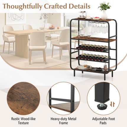 Dreamade Industrial Wine Rack Freestanding Floor