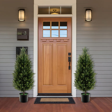Dreamade 3FT Artificial Topiary Cedar Tree, Faux Potted Plants Artificial Cypress Tree with Cement Plastic Pot