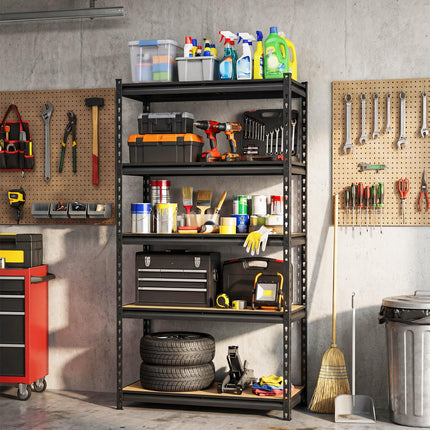 Dreamade 5-Tier Metal Storage Shelves Heavy Duty Garage Shelving Units(1/2/3/4,30" W x 12" D x 60" H)