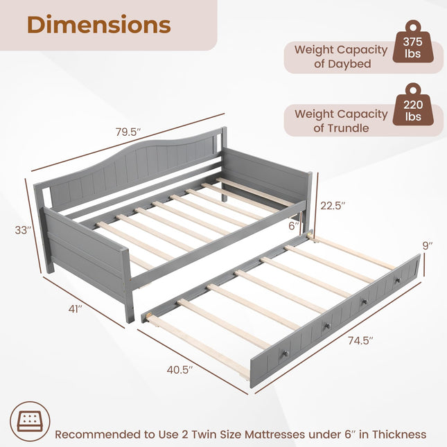 Dreamade Twin Daybed with Trundle