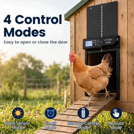 Dreamade Aluminum Auto Chicken Coop Door Solar Powered with Light Sensor & Timer