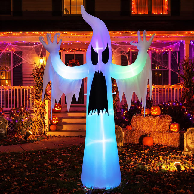 DREAMADE 7.7 FT Halloween Inflatable Ghost Lighted Yard Decoration