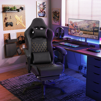 Dreamade Gaming Chair High Back Video Game Chair with Footrest