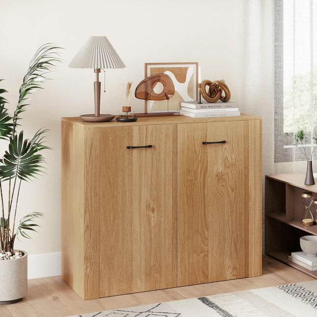 Dreamade 38" Modern Storage Cabinet with 2 Doors and 4 Cubic Shelves