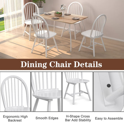 Dreamade Wood Dining Chairs, French Country Armless Spindle Back Dining Chairs