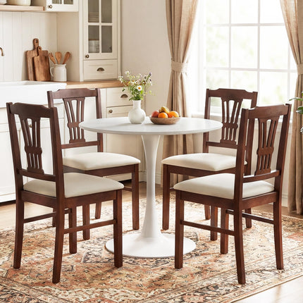 Dreamade Wooden Dining Chairs Set of 2/4 Upholstered Kitchen Chairs