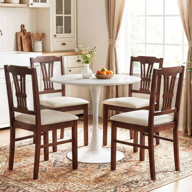 Dreamade Wooden Dining Chairs Set of 2/4 Upholstered Kitchen Chairs