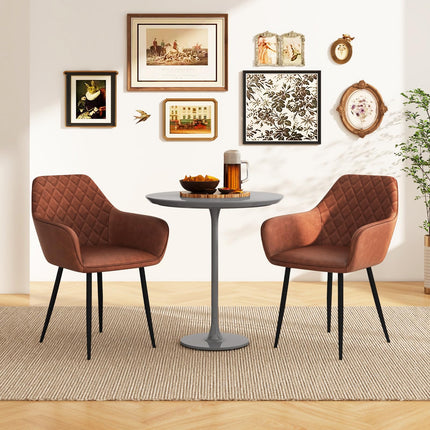 Dreamade Mid Century Modern Dining Chairs Set of 2/4, Upholstered Accent Chairs w/Curved Backrest, Wide Seat & Armrests