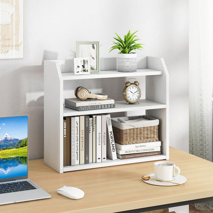 Dreamade 3-Tier Desktop Bookshelf Small Wood Countertop Organizer(1/2)