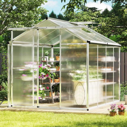 Dreamade Outdoor Large Walk-in Green House w/ Rain Gutter