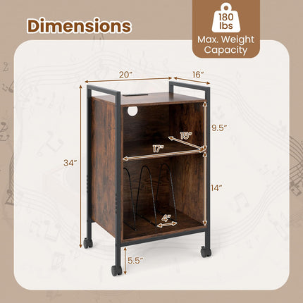 Dreamade Record Player Stand with Charging Station