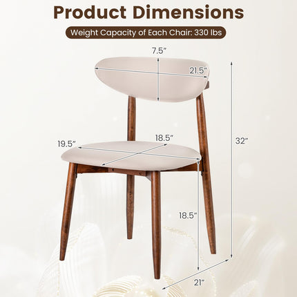 Dreamade Modern Upholstered Wooden Dining Chairs with Fabric Padded Seat (2/4)