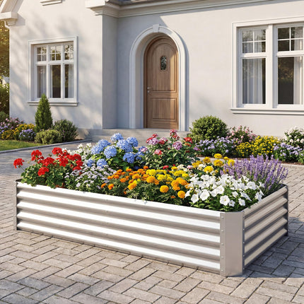 Dreamade 6 x 3 x 1 FT Galvanized Rectangular Metal Raised Garden Bed (1/2)