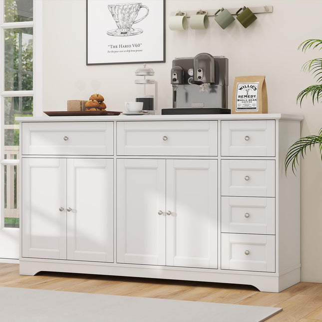Dreamade Large Buffet Cabinet with Storage, 59” Kitchen Cabinet