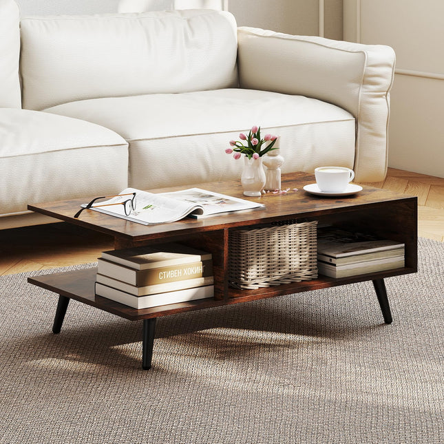 Dreamade Coffee Table with Storage for Living Room