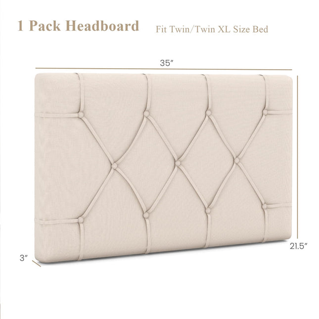 Dreamade Upholstered Headboard for Twin/Twin XL Size Bed, Wall Mounted Twin Headboard Only