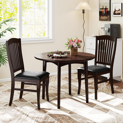 Dreamade Set of 2/4 Wooden PU Leather Upholstered Dining Chairs
