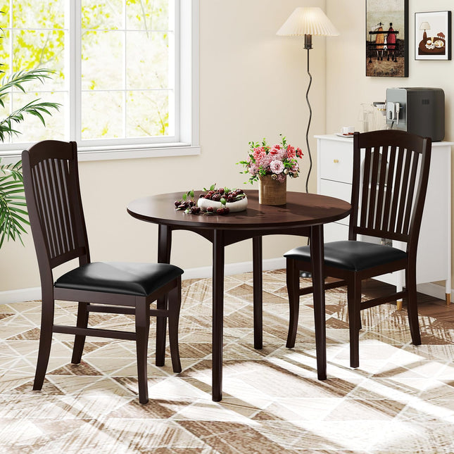 Dreamade Set of 2/4 Wooden PU Leather Upholstered Dining Chairs