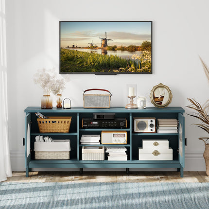 Dreamade Modern Vintage TV Cabinet with Adjustable Shelves and 2 Cable Holes for TVs up to 65 Inches