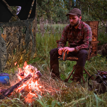 DREAMADE 360°Swivel Hunting Chair Foldable Ground Blind Chair