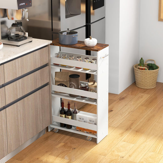Dreamade 4 Tier Rolling Slim Storage Cart