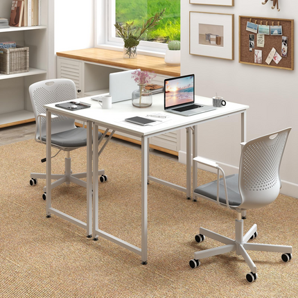 Dreamade 6.5 FT Small Conference Table, 2 PCS 40" x 19.5" Rectangular Meeting Table with Heavy-Duty Metal Frame