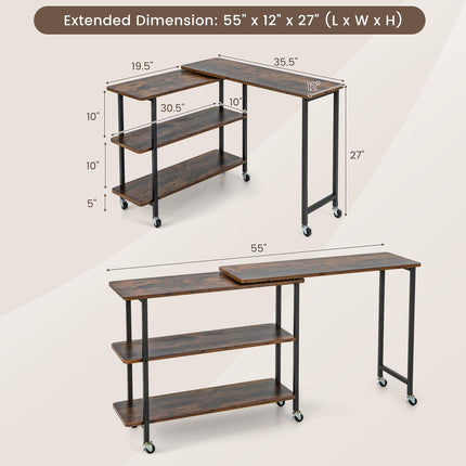 Dreamade 360° Free Rotating Sofa Side Table